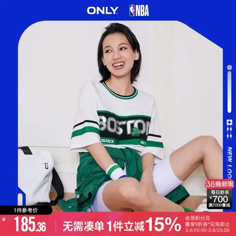 ONLY秋季NBA联名款运动字母圆领落肩宽松T恤女|123201118商品大图