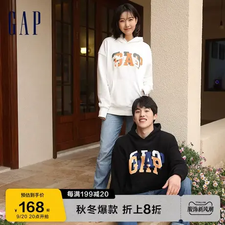 Gap男女装秋季新款美式复古LOGO法式圈织软卫衣601659运动上衣图片