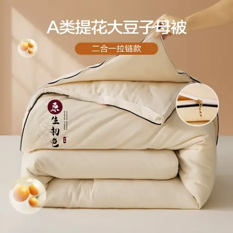 恒源祥新款A类提花大豆纤维被子抑菌加厚保暖子母被四季通用被芯图片