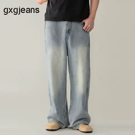 gxg.jeans男装 时尚复古水洗工艺宽松时尚牛仔长裤 25年夏新品图片