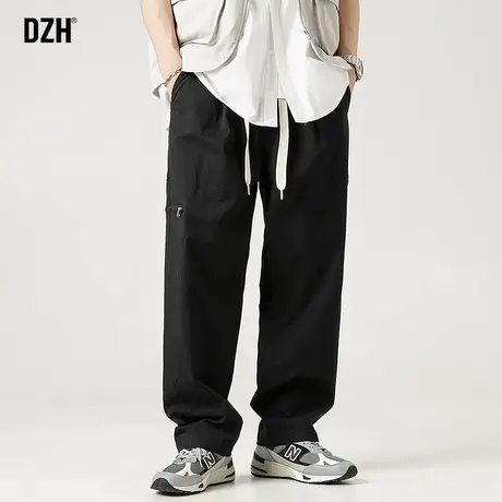 男士黑色直筒休闲裤男韩版潮流秋季裤子男款纯棉工装裤2023年新款商品大图