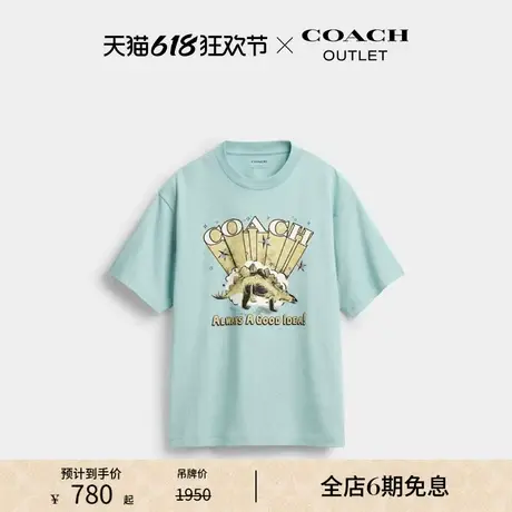 【新品】COACH/蔻驰奥莱男士棉质剑龙图案宽松舒适T恤短袖图片