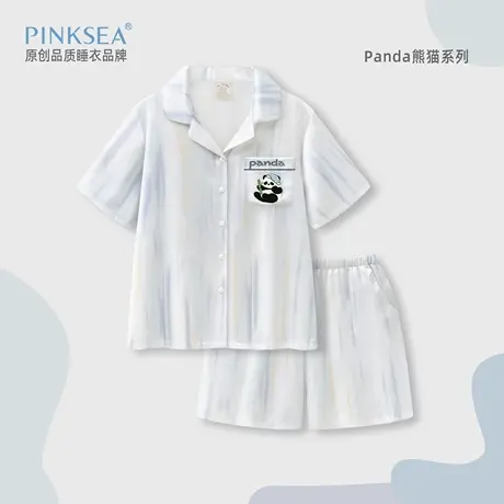 Pinksea冰丝睡衣女款夏高级感2025新款夏季短袖短裤女士家居服商品大图