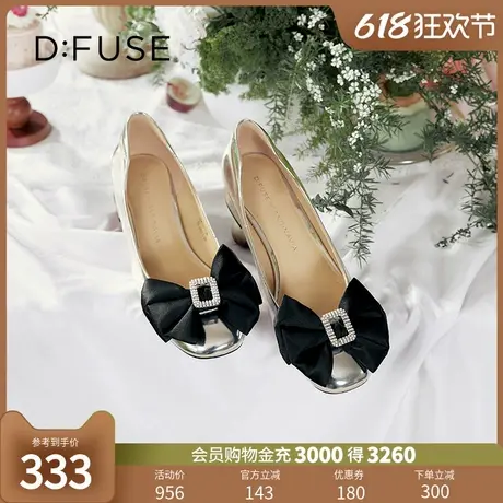Dfuse迪芙斯2024甜美蝴蝶结芭蕾鞋单鞋女DF41111136图片