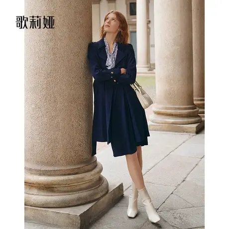 歌莉娅风衣女春秋新款高级感三醋酸气质中长款翻领外套1B3L6L010图片