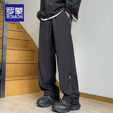 罗蒙冲锋裤男秋季2025新款美式潮牌长裤子男款直筒宽松休闲裤男士商品大图