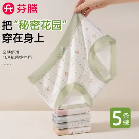 芬腾内裤女抗菌纯棉裆中腰无痕少女学生透气不夹臀三角裤2025新款商品大图