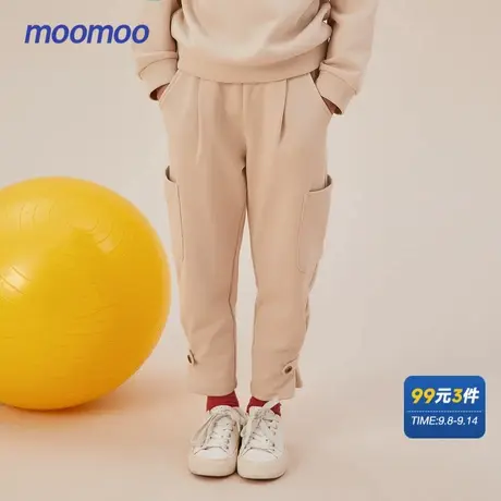 美特斯邦威童装女童时尚潮流高腰萝卜裤春女宽松裤子收脚裤工装风商品大图