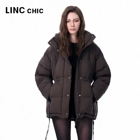 LINCCHIC金羽杰2025年冬季新款连帽芭蕾感中长款羽绒服女3163商品大图