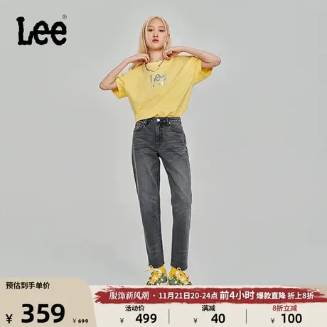 Lee23秋冬新品413标准高腰小直脚灰色女牛仔裤潮LWB1004133YS-651图片