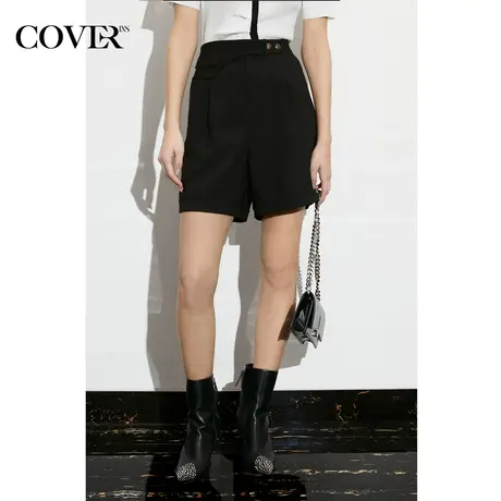 COVER夏季直筒拼接休闲短裤图片