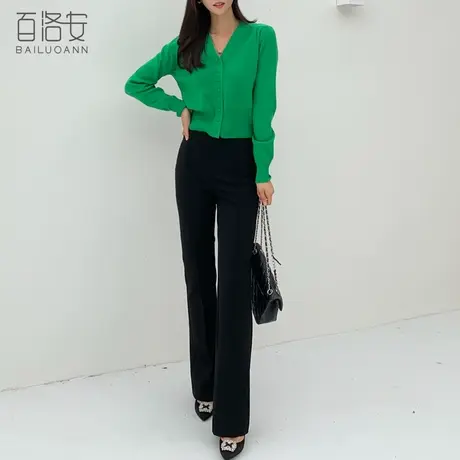 百洛安高腰显瘦直筒裤女百搭长裤子2023秋新款时尚通勤职业西装裤图片
