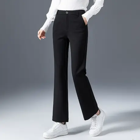 黑色微喇裤女2024年新款高腰显瘦裤子春秋女裤休闲西裤九分喇叭裤图片