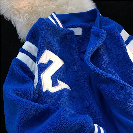 小香风外套女秋冬上衣宽松羊羔毛小个子加绒加厚开衫棒球服ins潮图片