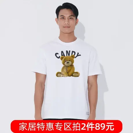 【拍2件89】Asianbum棉质宽松透气时尚家居运动印花T桖短袖上衣商品大图