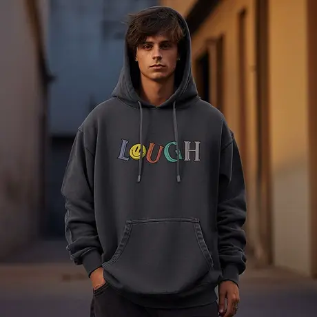 2024新款潮牌胖子男装连帽宽松加肥加大码卫衣男士春秋款冬季加绒图片