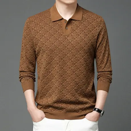 早秋男士高端羊毛衫长袖T恤男卫衣青年潮牌春秋上衣服内搭打底衫商品大图