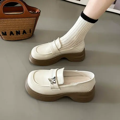 法式设计感乐福鞋女百搭复古英伦风小皮鞋厚底圆头甜酷玛丽珍女鞋商品大图