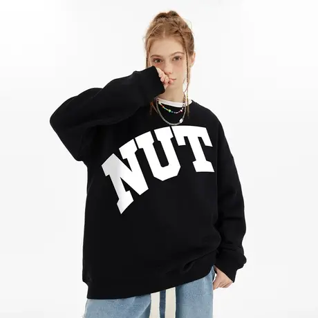 Nuthink美式高街潮流vibe卫衣男潮中性风冬季加肥加大宽松上衣商品大图