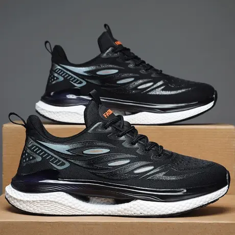 莆田男鞋春秋款2024新款男士运动休闲跑步爆米花软底减震老爹潮鞋商品大图