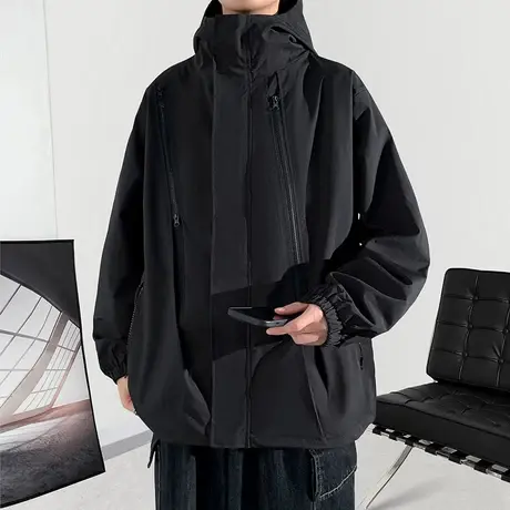 户外三合一冲锋衣男美式外套2024新款春秋季防风防水机能夹克衣服商品大图