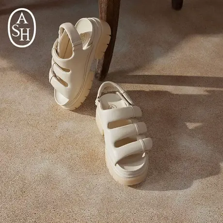 ASH女鞋新款SUN系列休闲厚底魔术贴德比鞋小个子增高凉鞋商品大图