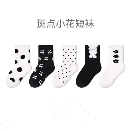 儿童袜子2024春季薄款立体兔子中筒袜女孩小众风花朵可爱棉无骨袜图片