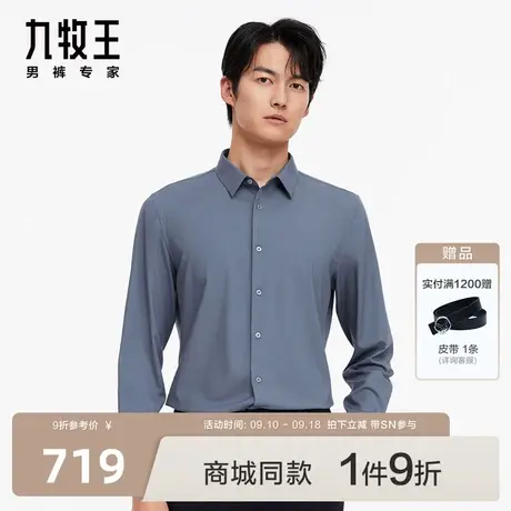 [商场同款]九牧王男装23秋冬新品JC1C70617保暖绒正装长袖衬衫SN图片