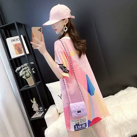 纯棉短袖T恤女装宽松2023年新款秋季洋气中长款设计感打底衫爆款商品大图