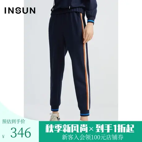 恩裳春秋季个性侧条纹撞色设计时尚百搭运动休闲裤图片