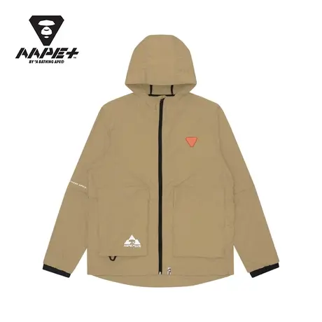 AAPE+运动男装秋冬可拆卸袖管字母印花连帽薄款夹克外套7435XXG商品大图