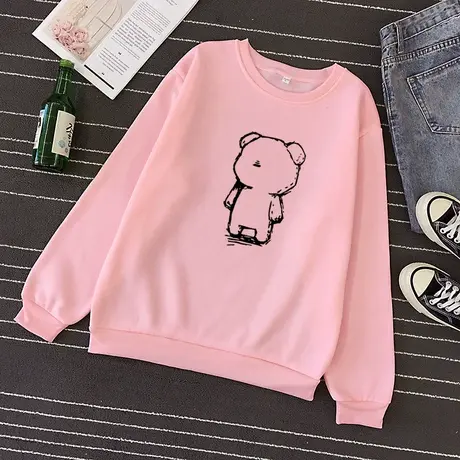 春秋薄款卫衣女2023新款长袖圆领套头韩版宽松秋冬季加绒卫衣潮厚图片