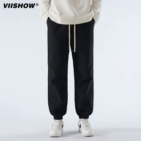 VIISHOW加绒裤子男秋冬加厚卫裤男生工装宽松束脚运动裤休闲长裤商品大图