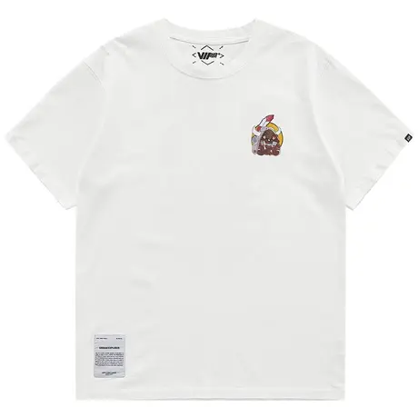 VIP夏季刺绣短袖t恤男vintage复古体恤宽松打底情侣半袖上衣潮流商品大图