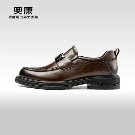 Aokang奥康 2023秋季新款 时尚真皮舒适圆头厚底商务正装男鞋商品大图