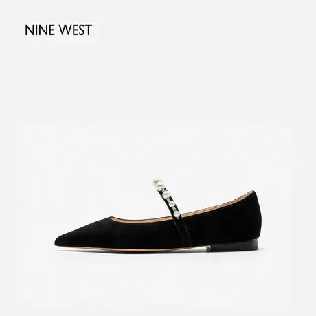 Nine West/玖熙古堡珍珠浅口尖头玛丽珍鞋女2025夏季新款芭蕾舞真图片