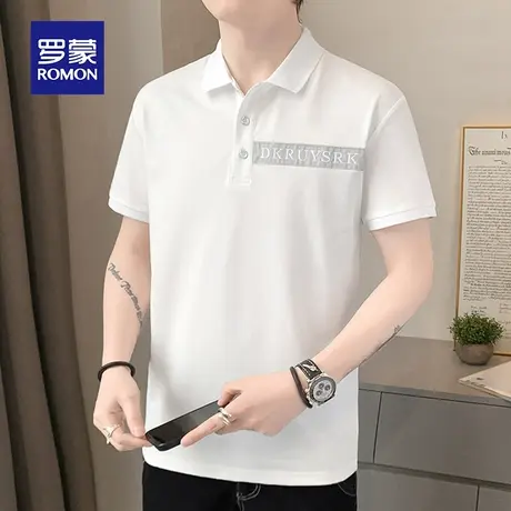 罗蒙男士短袖Polo衫夏季薄款商务休闲带翻领男装上衣服冰天丝T恤图片