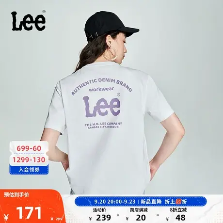 Lee商场同款23新品舒适男友风印花多色女短袖T恤LWT0051724DR图片