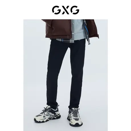 GXG男装 秋季黑色时尚休闲百搭穿搭帅气青年牛仔裤GC105005J商品大图