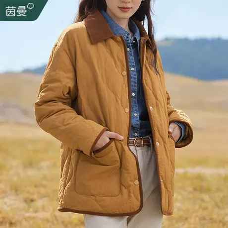 茵曼小香风轻薄羽绒服女2023冬季新款90白鸭绒小个子短款棉衣外套图片
