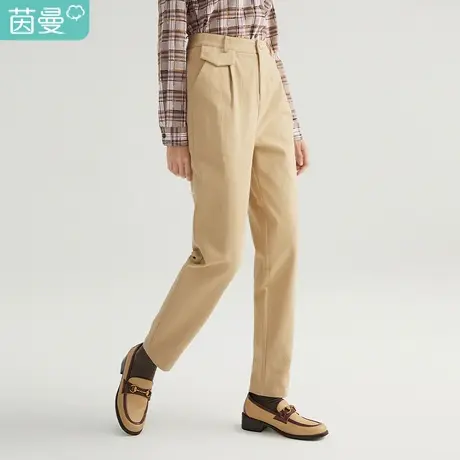 【商场同款】茵曼2023春装新款女装饰口袋简约显瘦锥形裤休闲长裤图片