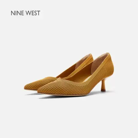 Nine West/玖熙尖头高跟鞋2025夏季新款飞织单鞋不累脚浅口一脚蹬商品大图