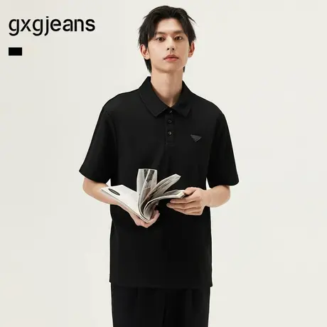 gxg.jeans男装  多色基础商务翻领短袖polo衫t恤男士 25年夏新品图片