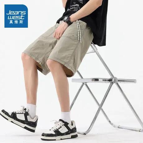 LE真维斯情侣裤子2025夏季新款休闲百搭男女同款短裤宽松慵懒风图片