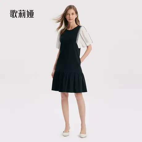 歌莉娅拼接假两件连衣裙女夏装名媛气质通勤小香裙子1A6C4HARA商品大图