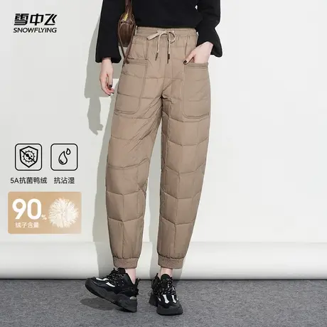 雪中飞2025冬新款羽绒裤女保暖束脚休闲百搭棉裤内外两穿商品大图