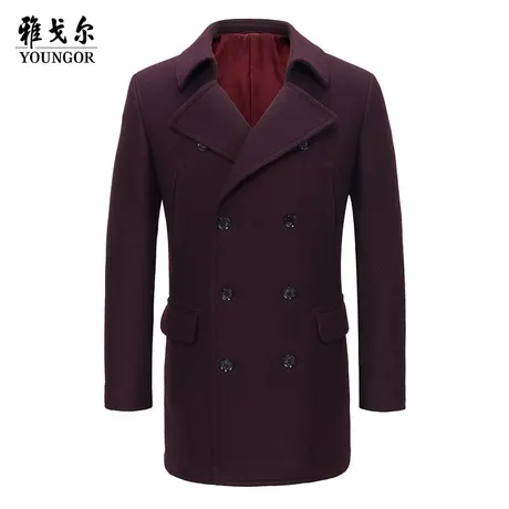 雅戈尔奥莱 男装秋冬正装毛呢大衣爸爸羊毛上衣外套修身男商品大图