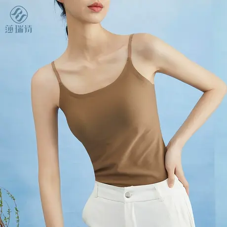 吊带内衣女带胸垫一体免穿文胸内搭打底外穿抹胸夏季薄款美背背心商品大图