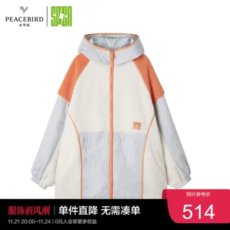 【商场同款】太平鸟SPCN系列2023年春季拼接仿羊羔毛便服奥莱商品大图