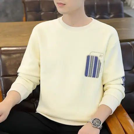 男装秋冬字母半高领长袖套头毛衣男潮青少年男士休闲针织衫卫衣男图片